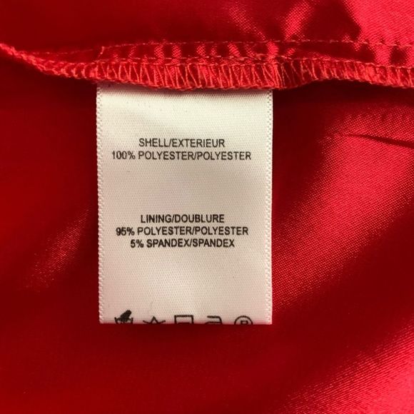 Badgley Mischka Chiffon Colorblock Dress Women Size S Red Pink Feminine - Picture 10 of 10